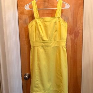 Banana Republic Factory Bright Yellow Square-Neck Mini Dress